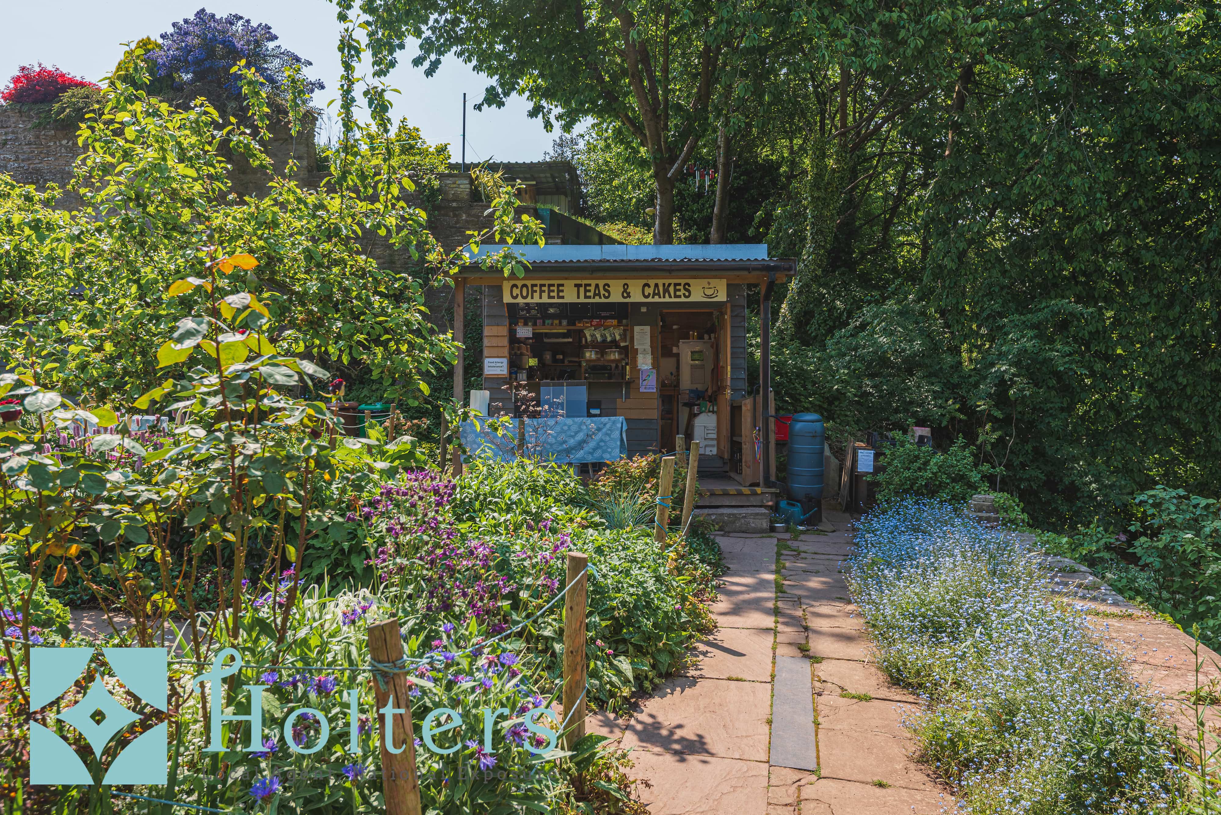 Coffee teas and cakes garden kiosk